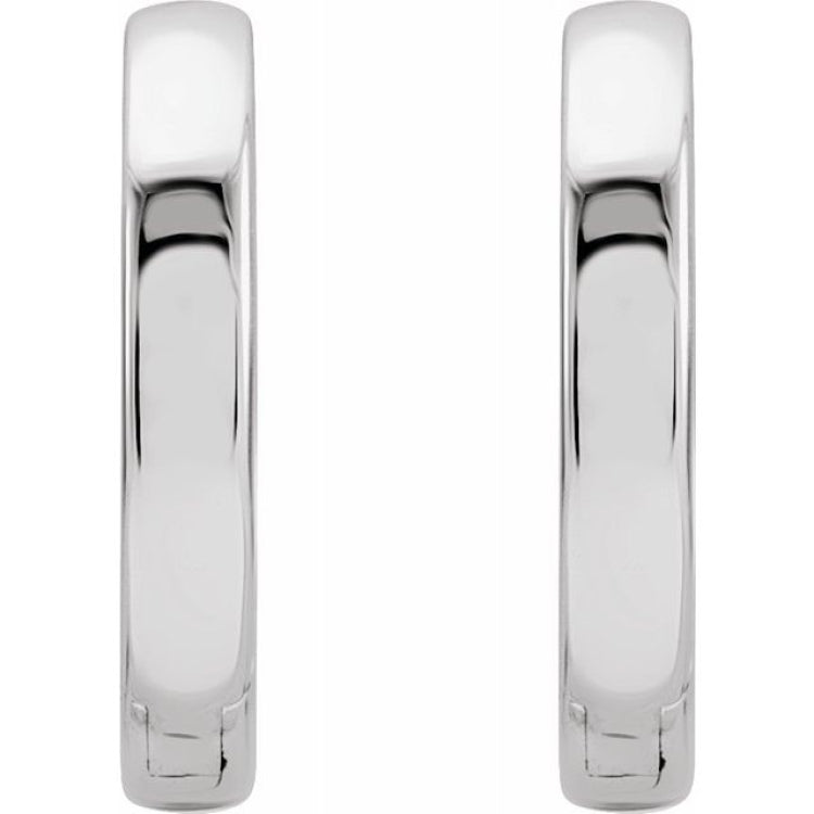 Sterling Silver Hinged 14 mm Hoop Earrings