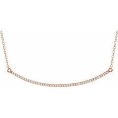 14K Rose 1/6 CTW Natural Diamond Bar 16-18" Necklace