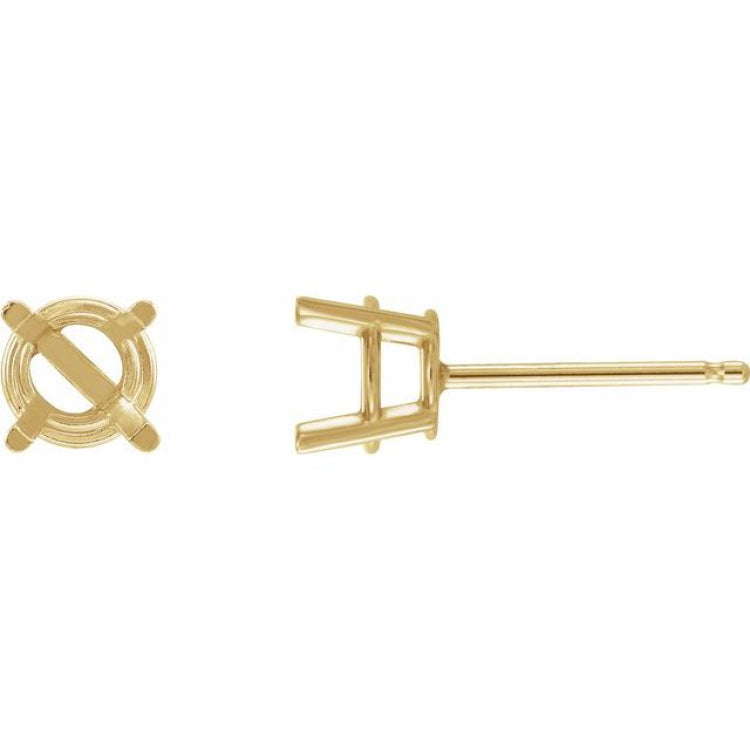 14K Yellow Gold 5 mm Natural Tanzanite Earrings