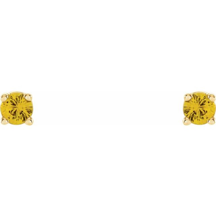 14K Yellow Gold 2.5 mm Natural Yellow Sapphire Earrings