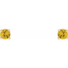 14K Yellow Gold 2.5 mm Natural Yellow Sapphire Earrings