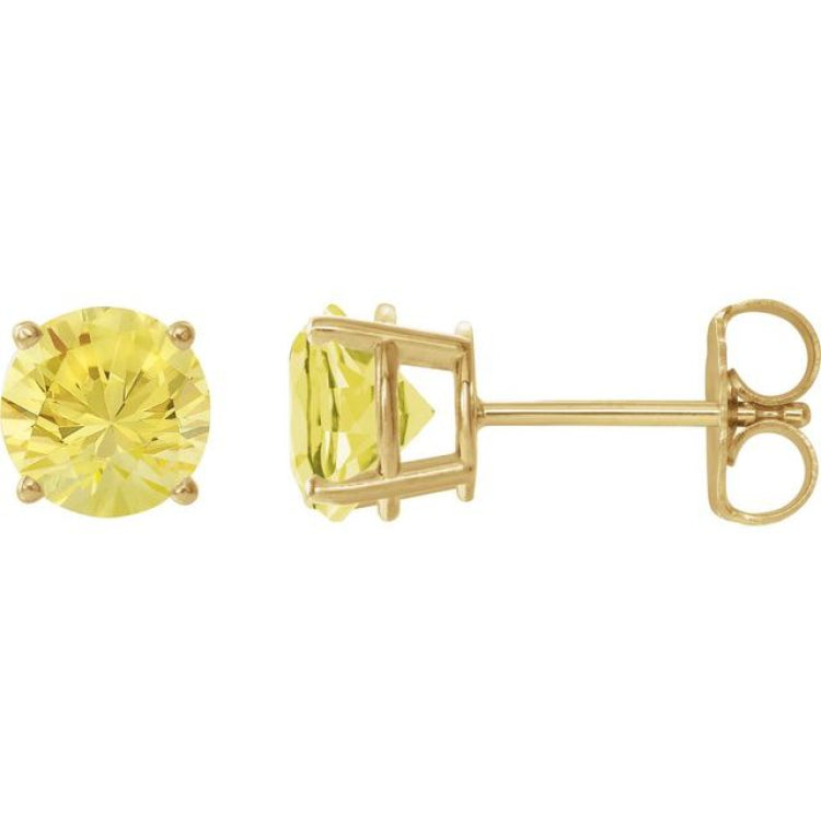 14K Yellow Gold 2.5 mm Natural Yellow Sapphire Earrings