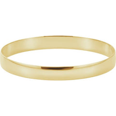 14K Yellow Engravable 8 mm Half Round Bangle 7 1/2" Bracelet