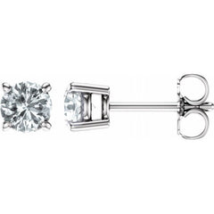 14K White Gold 5 mm Natural White Sapphire Earrings