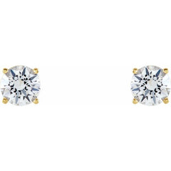 14K Yellow Gold 5 mm Natural White Sapphire Earrings