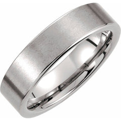 Tungsten 6 mm Comfort-Fit Flat Band Size 9