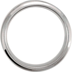 Tungsten 8 mm Beveled-Edge Band with Satin Center Size 12.5