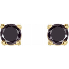 14K Yellow Gold 1/8 CTW Natural Black Diamond Earrings