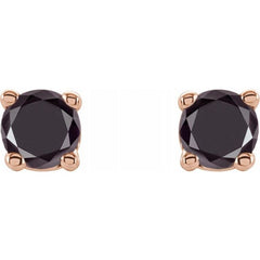 14K Rose Gold 1/5 CTW Natural Black Diamond Earrings