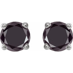 14K White Gold 1/2 CTW Natural Black Diamond Earrings