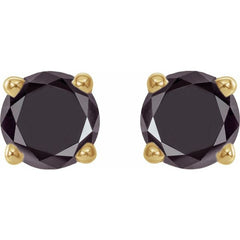 14K Yellow Gold 1/2 CTW Natural Black Diamond Earrings