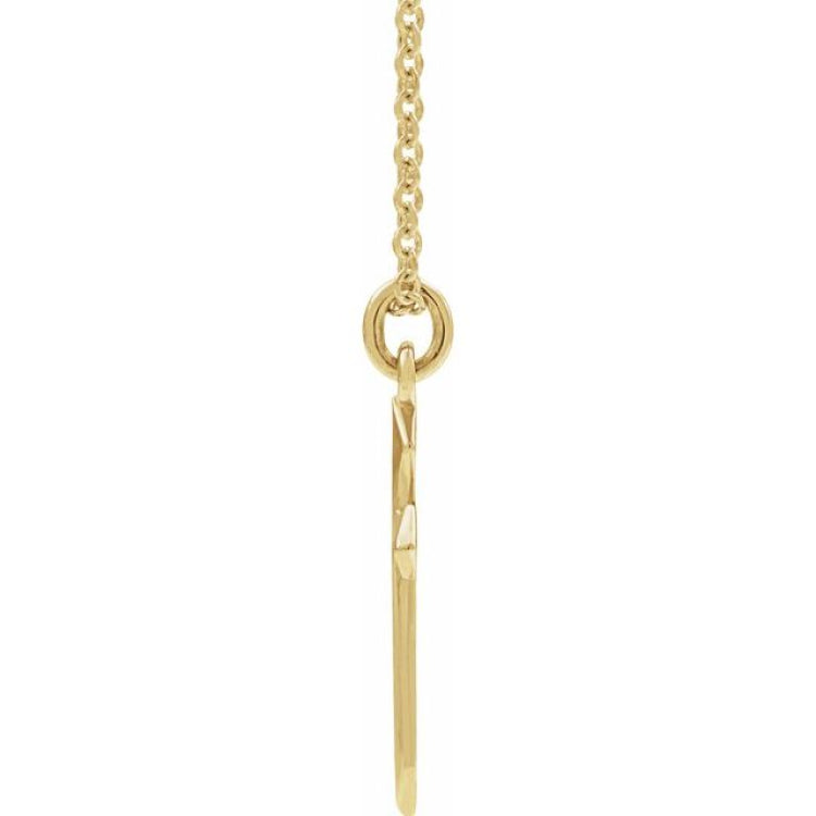 14K Yellow Cross 18" Necklace