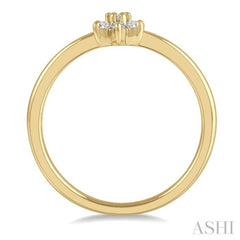 1/8 Ctw Floral Single Cut Diamond Petite Fashion Ring in 10K Yellow Gold