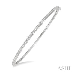 1/2 Ctw Slim Round Cut Diamond Bangle in 14K White Gold