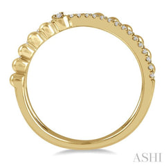 1/6 Ctw Criss Cross Split Shank Round Cut Bead Bijoux Diamond Fashion Ring in 10K Yellow Gold