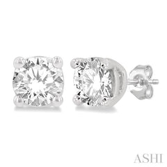3/8 Ctw Round Cut Diamond Stud Earrings in 14K White Gold