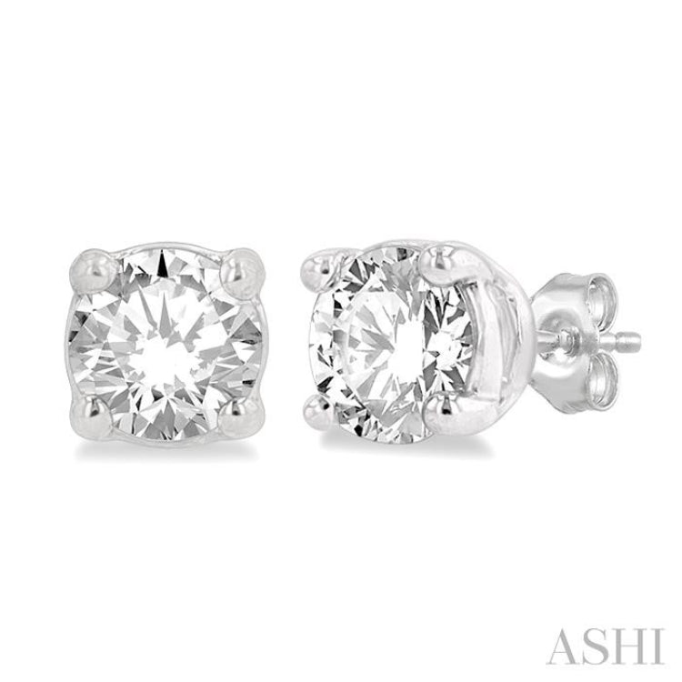 1/4 Ctw Round Cut Diamond Stud Earrings in 14K White Gold