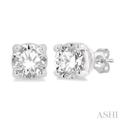1/4 Ctw Round Cut Diamond Stud Earrings in 14K White Gold