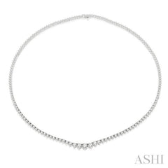 7 Ctw Riviera Round Cut Diamond Necklace in 14K White Gold