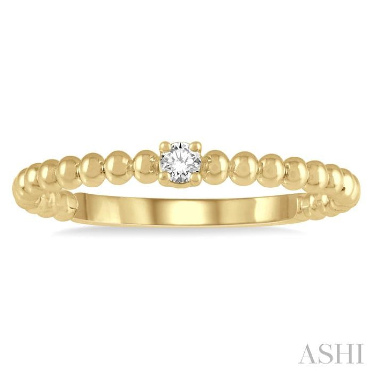 1/20 Ctw Ball Bead Shank Round Cut Bead Bijoux Diamond Petite Promise Ring in 10K Yellow Gold
