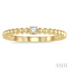 1/20 Ctw Ball Bead Shank Round Cut Bead Bijoux Diamond Petite Promise Ring in 10K Yellow Gold