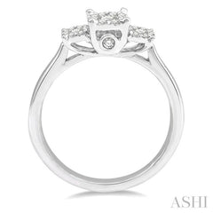 1/3 Ctw Lovebright Round Cut Diamond Ring in 14K White Gold