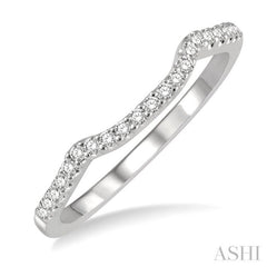 1/6 Ctw Cradle Center Round Cut Diamond Wedding Band in 14K White Gold