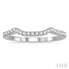 1/6 Ctw Cradle Center Round Cut Diamond Wedding Band in 14K White Gold
