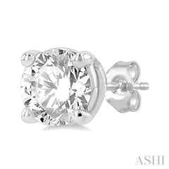 1 1/4 Ctw Round Cut Diamond Stud Earrings in 14K White Gold