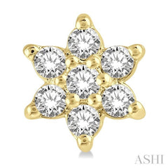 1/6 Ctw Floral Round Cut Diamond Petite Fashion Earrings in 14K Yellow Gold