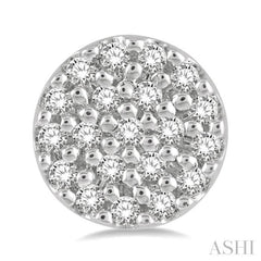 1/8 Ctw Disc Shape Round Cut Diamond Petite Fashion Earrings in 14K White Gold