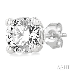 1/5 Ctw Round Cut Diamond Stud Earrings in 14K White Gold