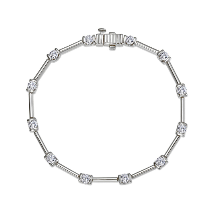 2.04 CTW Semi-Bezel Link Bracelet