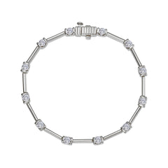 2.04 CTW Semi-Bezel Link Bracelet