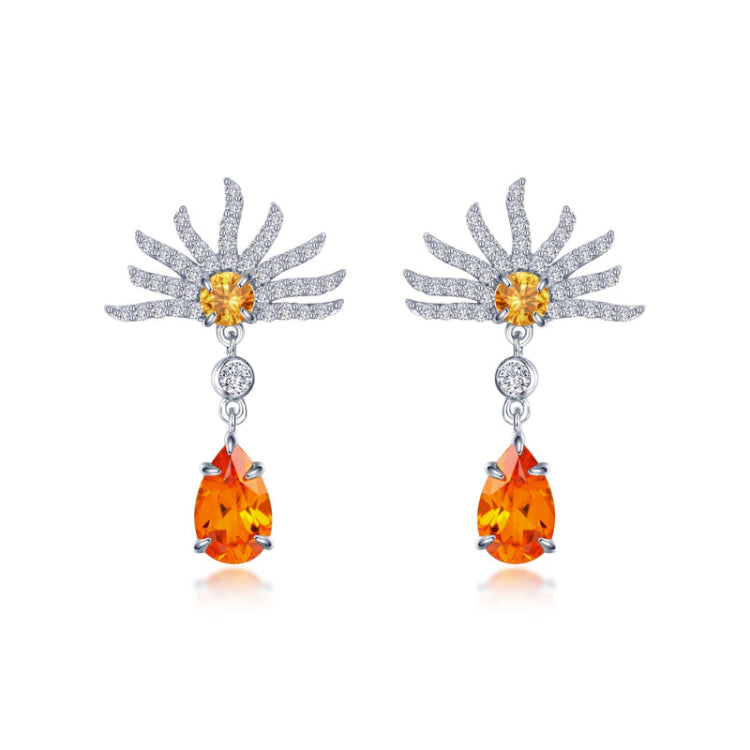 Fancy Lab-Grown Sapphire Peacock Earrings