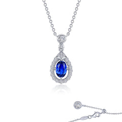 Fancy Lab-Grown Sapphire Halo Necklace