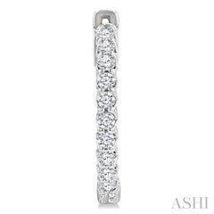 1 Ctw Inside-Out Round Cut Diamond Hoop Earrings in 14K White Gold