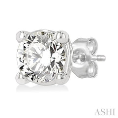 1/3 Ctw Round Cut Diamond Stud Earrings in 14K White Gold
