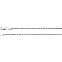 Rhodium-Plated Sterling Silver 1.25 mm Wheat 18" Chain