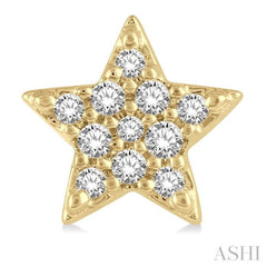1/10 Ctw Star Round Cut Diamond Petite Fashion Earrings in 10K Yellow Gold