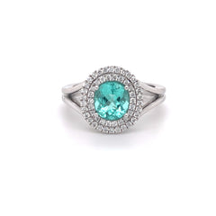Paraiba Tourmaline and Diamond Ring