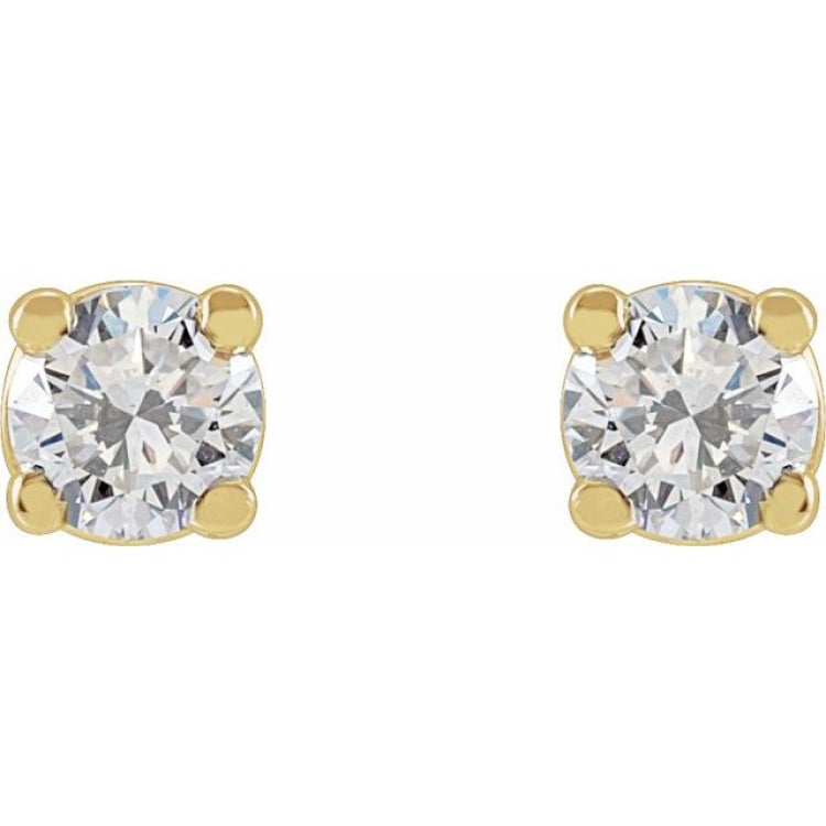 14K Yellow Gold 1/3 CTW Lab-Grown White Diamond Earrings