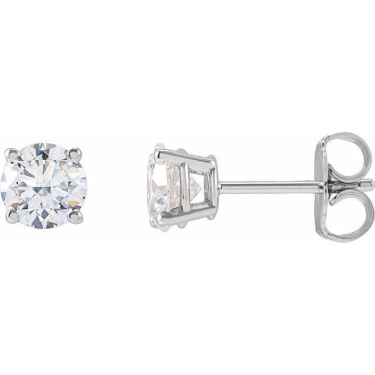 14K White Gold 1 CTW Lab-Grown White Diamond Earrings