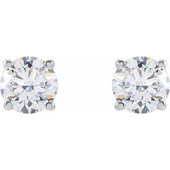 14K White Gold 1 CTW Lab-Grown White Diamond Earrings