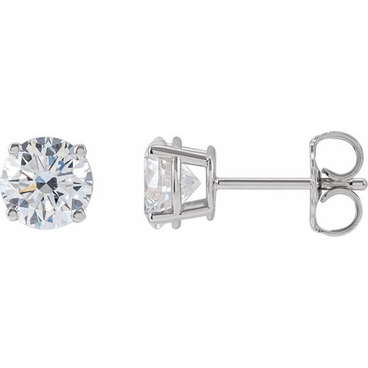 14K White Gold 1 1/2 CTW Lab-Grown White Diamond Earrings