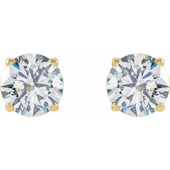 14K Yellow Gold 2 CTW Lab-Grown White Diamond Earrings