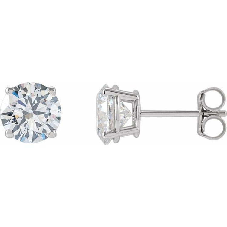 14K White Gold 2 CTW Lab-Grown White Diamond Earrings