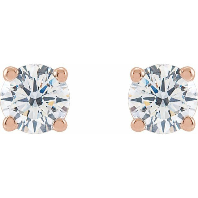 14K Rose 1/2 CTW Lab-Grown Diamond Stud Earrings