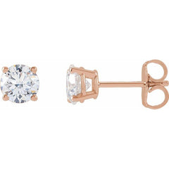 14K Rose Gold 1 CTW Lab-Grown Diamond Earrings