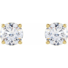 14K Yellow Gold 1 1/4 CTW Lab-Grown Diamond Earrings